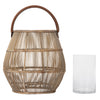 Baja Tulip Decorative Rattan Hurricane Lanterns, Natural