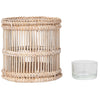 Baja Rattan Hurricane Candle Holder, White-Wash