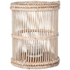 Baja Rattan Hurricane Candle Holder, White-Wash