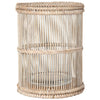 Baja Rattan Hurricane Candle Holder, White-Wash