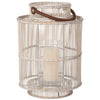 Baja Decorative Rattan Candle Hurricane Lanterns, White-Wash