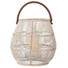 Baja Tulip Decorative Rattan Hurricane Lanterns, White-Wash