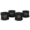 Baja Hurricane Decorative Rattan Candle Holders, Black