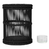 Baja Hurricane Decorative Rattan Candle Holders, Black