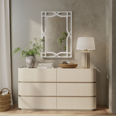 Rectangular Rattan Decorative Chippendale Wall Mirror