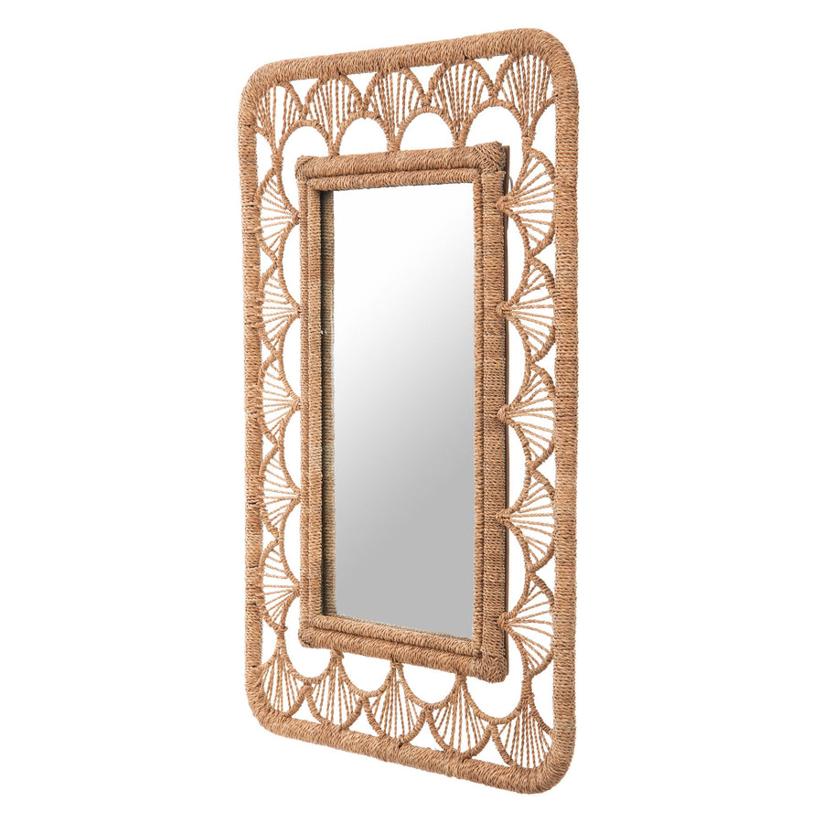 Rectangular Illusion Seagrass Rope Mirror, 24X36