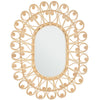 Oval Boho Chic Rattan Peacock Mirror, Natural, 39 Inch Tall