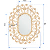 Oval Boho Chic Rattan Peacock Mirror, Natural, 39 Inch Tall
