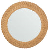 Round Braided Wicker Decorative Wall Mirror, 32 Inch, Natural