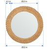 Round Braided Wicker Decorative Wall Mirror, 32 Inch, Natural