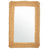 Rectangular Braided Wicker Decorative Wall Mirror, 24 x 36 Inch, Natural