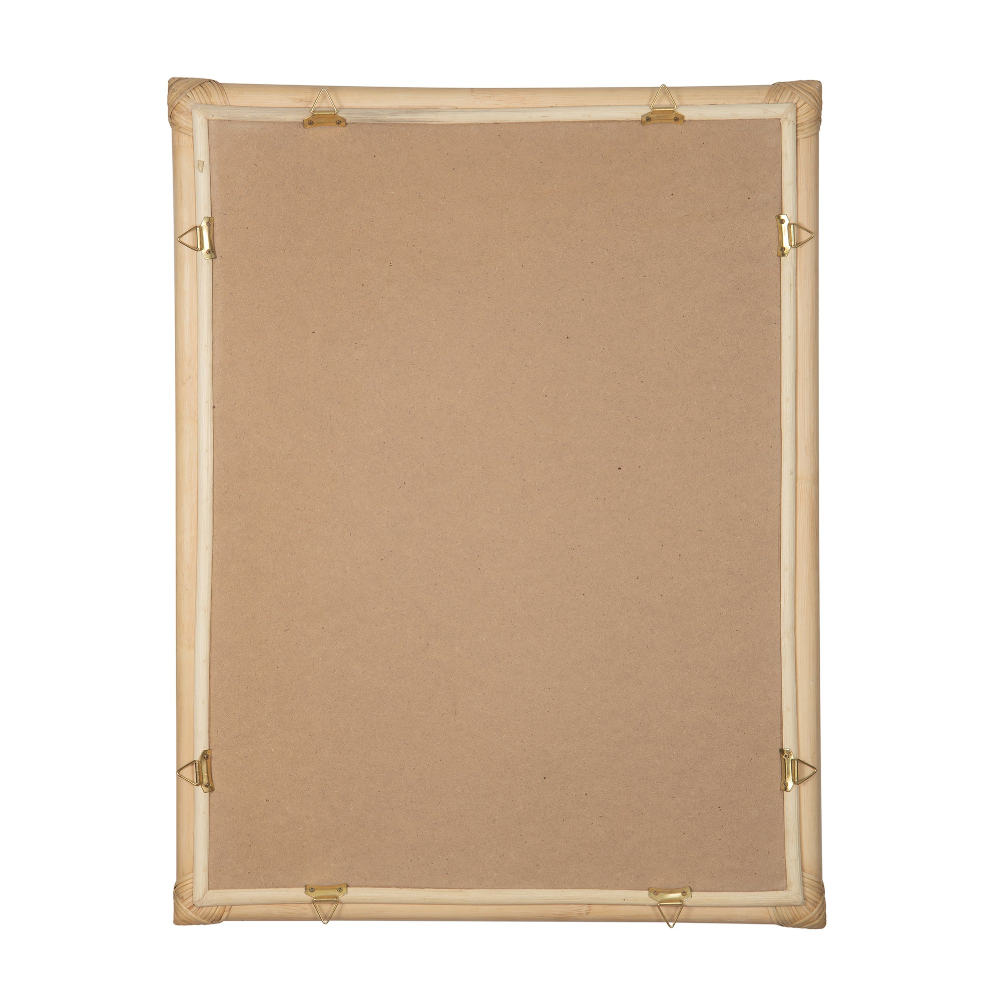 Rectangular Rattan Cuba Decorative Wall Mirror, Natural Brown