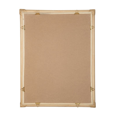 Rectangular Rattan Cuba Decorative Wall Mirror, Natural Brown