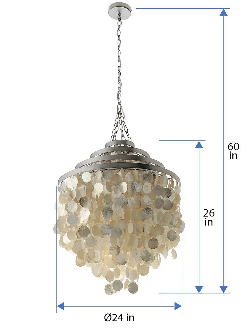 Kouboo Round Chandelier With Round Capiz 