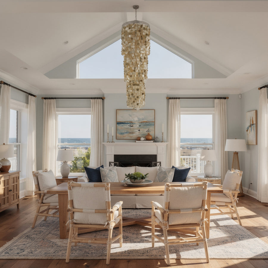 Round King Size Chandelier with Round Capiz