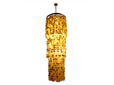 Round King Size Chandelier with Round Capiz