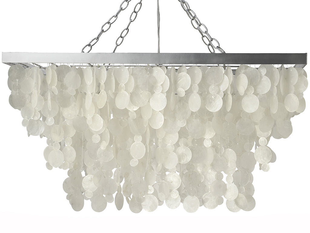 Rectangular Capiz Seashell Rain Drop Pendant Lamp, image size:1024x768