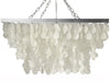 Rectangular Champagne Capiz Seashell Rain Drop Pendant Lamp