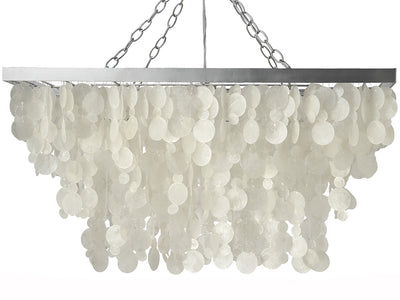 Rectangular Capiz Seashell Rain Drop Pendant Lamp