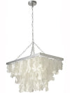 Rectangular Champagne Capiz Seashell Rain Drop Pendant Lamp