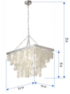 Rectangular Champagne Capiz Seashell Rain Drop Pendant Lamp