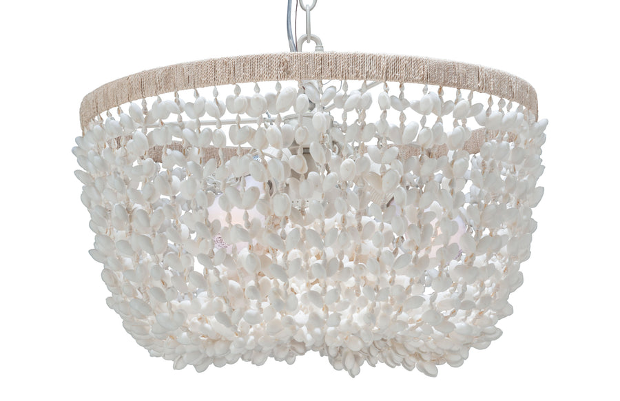Inverted Pendant Lamp in Bubble Seashell, White