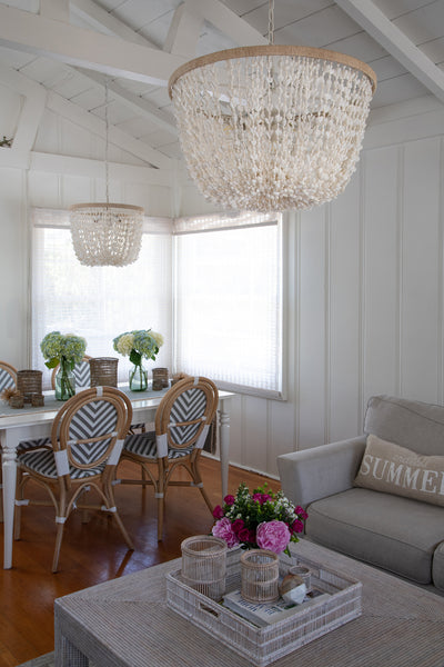 Inverted Pendant Lamp in Bubble Seashell, White