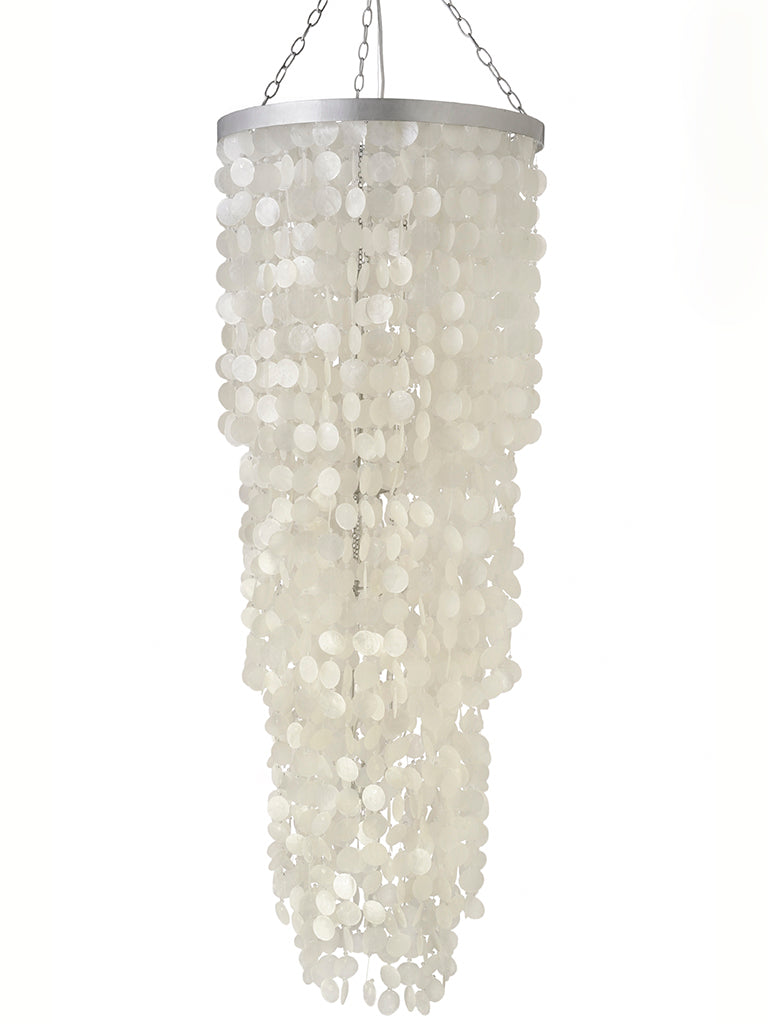 Round King Size Chandelier with Round Capiz