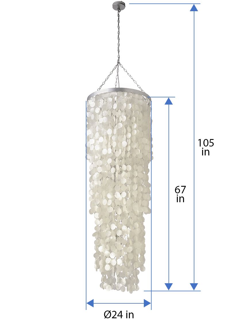 Round King Size Chandelier with Round Capiz