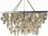 Rectangular Capiz Seashell Rain Drop Pendant Lamp