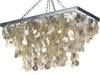 Rectangular Champagne Capiz Seashell Rain Drop Pendant Lamp