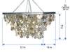 Rectangular Champagne Capiz Seashell Rain Drop Pendant Lamp