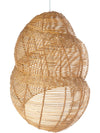 Wicker Coiled Shell Pendant Lamp, Handwoven, Diameter 17.5 x 16.5 x 27 inch, Natural Brown