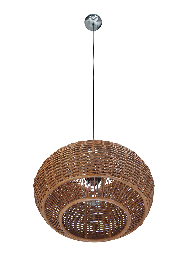 Wicker Pear-Shaped Pendant Lamp
