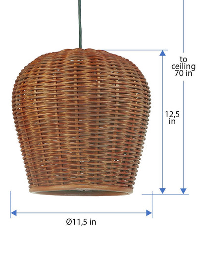 Wicker Pod Pendant Lamp