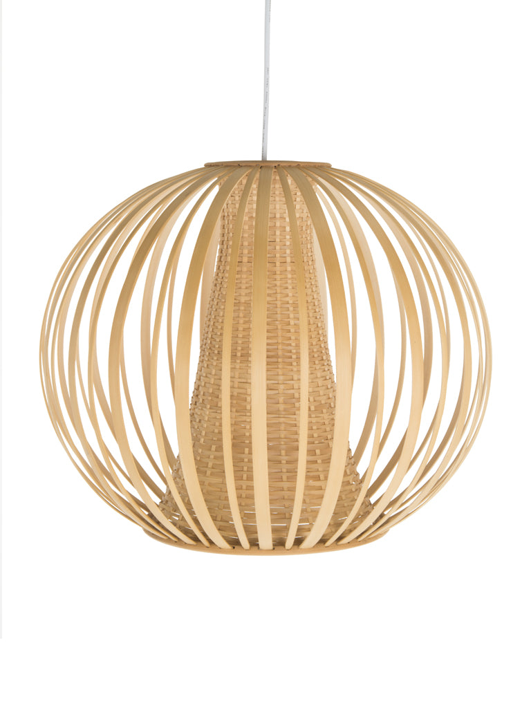 Bamboori Ball Pendant Lamp, Natural Brown