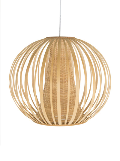 Bamboori Ball Pendant Lamp, Natural Brown