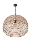 Open Weave Cane Rib Dome Pendant Lamp, Natural