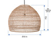 Luhu Open Weave Cane Rib Bell Pendant Lamp, Extra Large, Natural