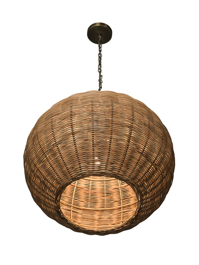 Panay Wicker Ball Pendant Lamp, Natural