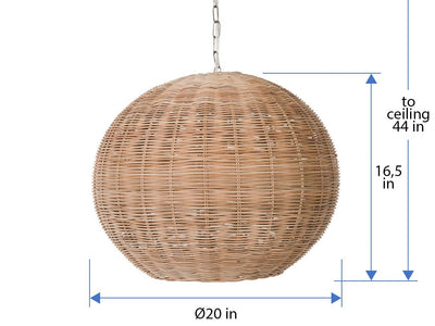 Panay Wicker Ball Pendant Lamp, Natural