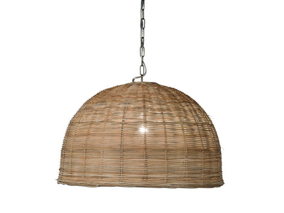 Panay Wicker Dome Pendant Lamp. Natural