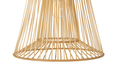 Bamboo Double Cone Pendant Lamp, Natural, Small