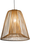 Bamboo Double Cone Pendant Lamp, Natural, Large