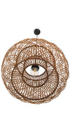 Bamboo Crisscross Pendant Lamp, Rustic Brown