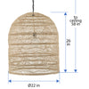 Luhu Open Weave Cane Rib Cloche Pendant Lamp, Natural