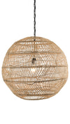 LUHU OPEN WEAVE CANE RIB BALL PENDANT LAMP, NATURAL