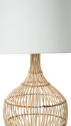 Luhu Cane Rib Bulb Table Lamp, Natural with White Shade