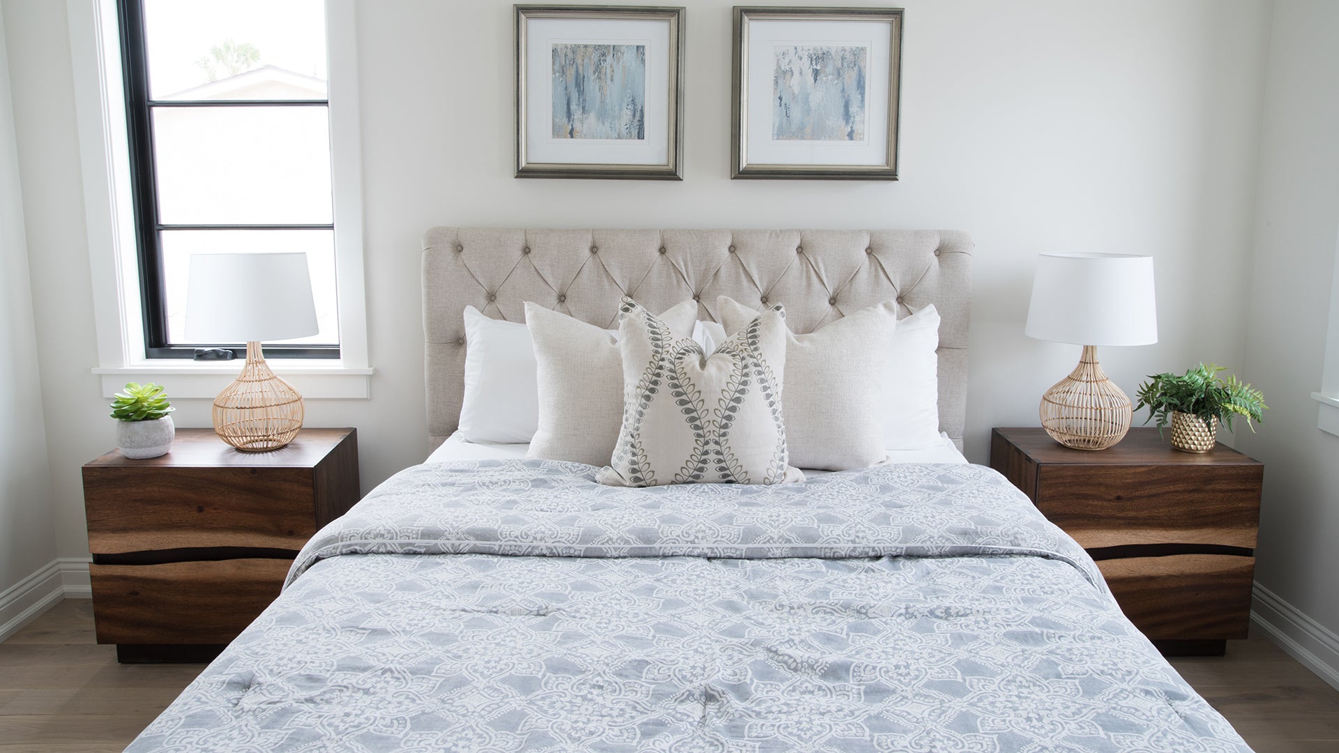 Luhu Cane Rib Bulb Table Lamp, Natural with White Shade