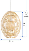 Bamboo Trinity Ball Pendant Lamp, Natural